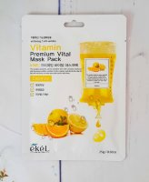 Ekel Тканевая маска для лица с витамином С Vitamin Ultra Hydrating Essense Mask, 25мл