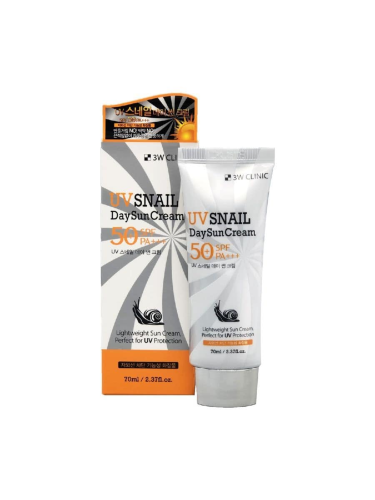 3W Clinic Солнцезащитный крем с муцином улитки UV Snail Day Sun Cream SPF 50+ PA+++, 70мл