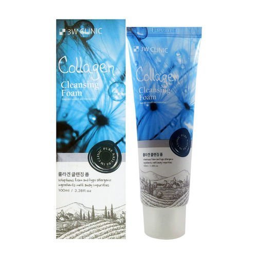 3w Clinic Пенка для умывания натуральная с коллагеном Collagen Foam Cleansing, 100мл