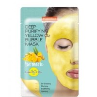 Purederm Кислородная тканевая маска с экстрактом куркумы Deep Purifying Yellow O2 Bubble Mask Turmeric, 25г