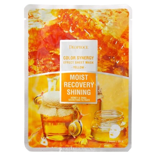 Deoproce Тканевая маска с муцином улитки и медом Color Synergy Effect Sheet Mask Yellow, 20г