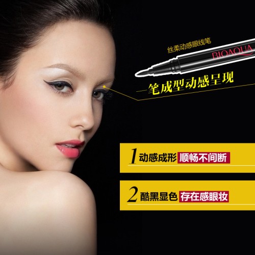 BioAqua Черная водостойкая быстросохнущая ручка для подводки глаз Black Waterproof Quick-Drying Eyeliner Pen, 2мл