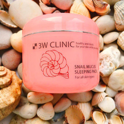 3w Clinic Ночная маска для лица c экстрактом улиточной слизи Snail Mucus Sleeping Pack, 100мл