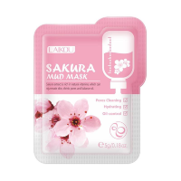 Laikou Очищающая грязевая маска для лица с цветками сакуры Sakura Mud Mask 5г*12шт