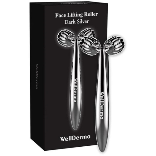 Wellderma Роликовый массажер для лица Face Lifting Dark Silver Roller, 1шт