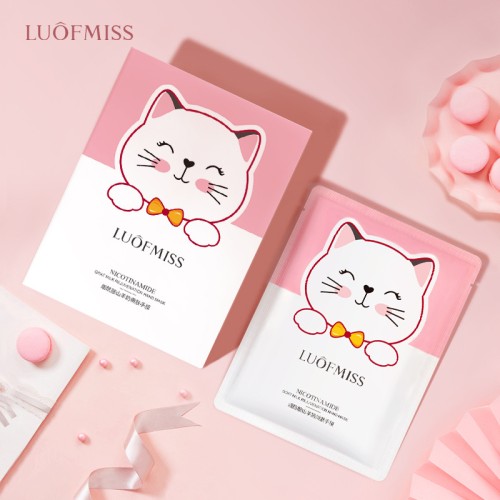 Luofmiss Тканевая маска-перчатки для рук с никотинамидом Nicotinamide Goat Milk Rejuvenation Hand Mask, 35г*3шт