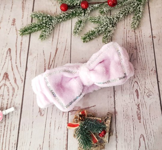 Косметическая повязка для волос "Бант", фиолетовый