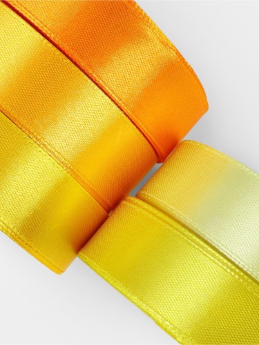 Набор атласных лент спектр желтый, 5шт, 20мм*23±1м 