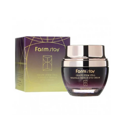 FarmStay Восстанавливающий разглаживающий крем для кожи вокруг глаз с фито-стволовыми клетками винограда Grape Stem Cell Wrinkle Repair Eye Cream, 50мл