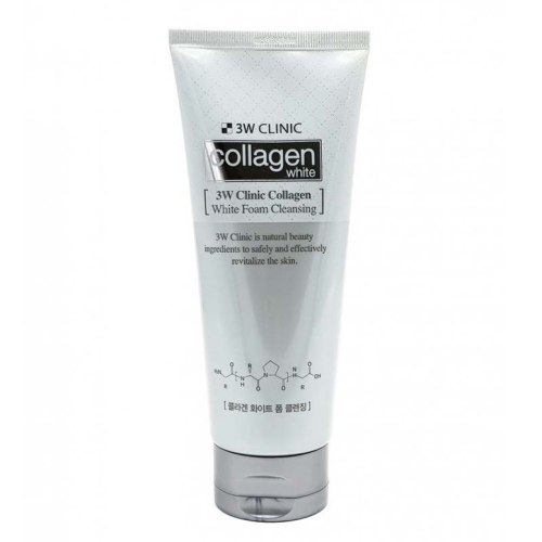 3W Clinic Осветляющая пенка для умывания с коллагеном Collagen Whitening Foam Cleansing, 180мл
