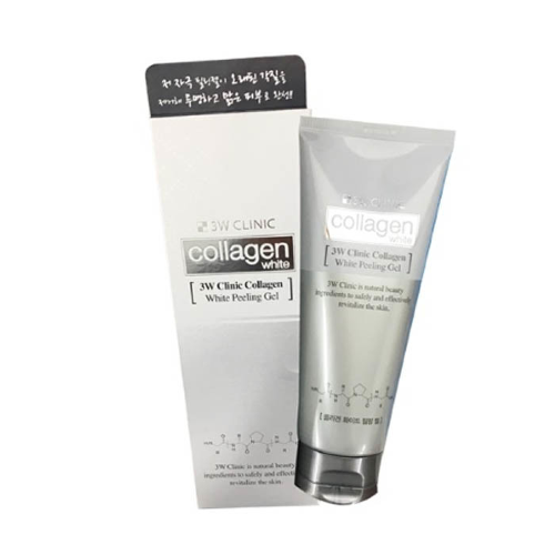3W Clinic Осветляющий пилинг для лица с коллагеном Collagen Whitening Peeling Gel, 180мл