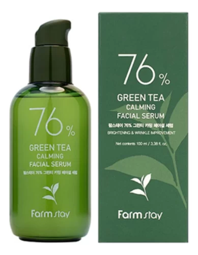 FarmStay Успокаивающая сыворотка для лица с зеленым чаем 76% Green Tea Calming Facial Serum, 100мл
