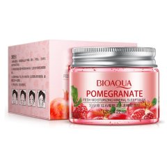 BioAqua Ночная маска для лица с экстрактом граната Pomegranate Fresh Moisturizing Mineral Sleep Mask, 120г