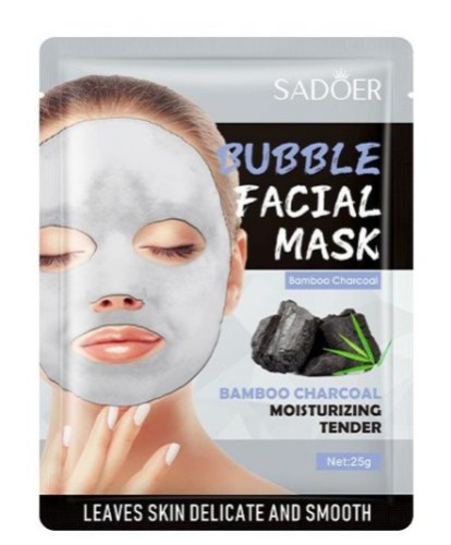 Sadoer Пузырьковая маска для лица с бамбуковым углем Bubble Facial Mask Bamboo Charcoal, 25г