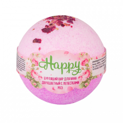 Лаборатория Катрин Бурлящий шар 2-х цветный с лепестками роз, 130г