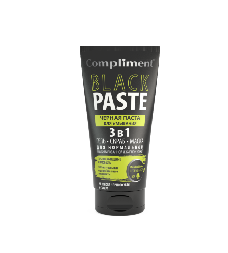 Compliment Black Paste Чёрная паста для умывания 3 в 1 , 165мл