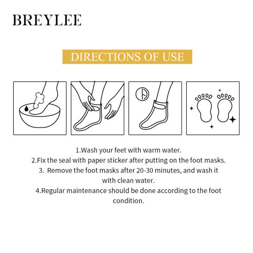 Breylee Питательная маска-носочки для ног с маслом ши Shea Butter Nourishing Foot Mask, 40мл