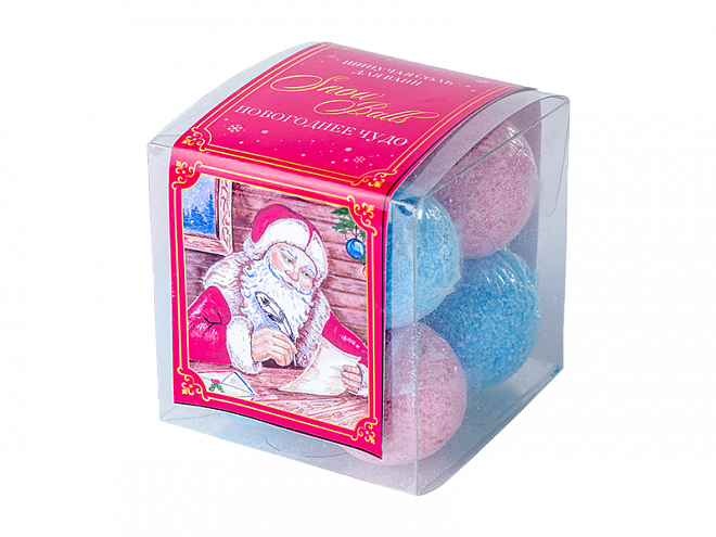 Лаборатория Катрин Набор шипучей соли для ванн Snow balls "Новогоднее чудо", 20г*8шт
