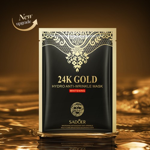 Sadoer Отбеливающая тканевая маска с золотом 24K Gold, 30г