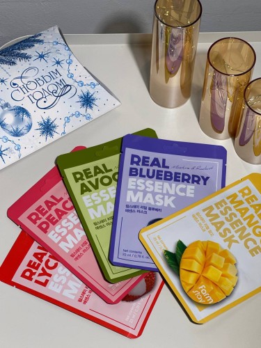 Evazia Подарочный набор Корейских тканевых масок в Новогоднем оформлении, 5шт