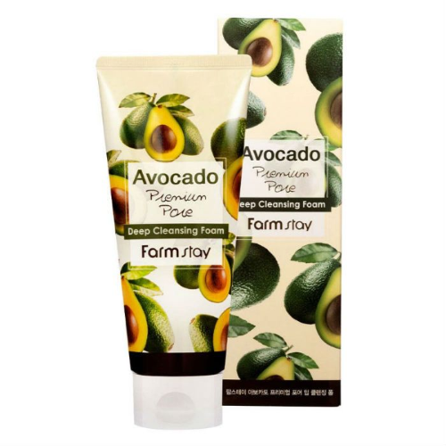 FarmStay Пенка для умывания с экстрактом авокадо Avocado Premium Pore Deep Cleansing Foam, 180мл