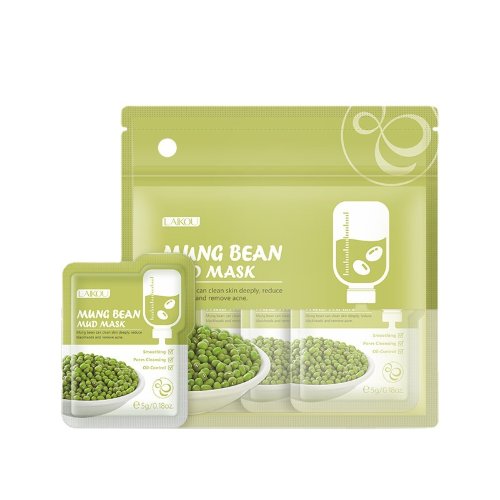 Laikou Глиняная маска для лица с бобами мунг Mung Bean Mud Mask, 5г*12шт
