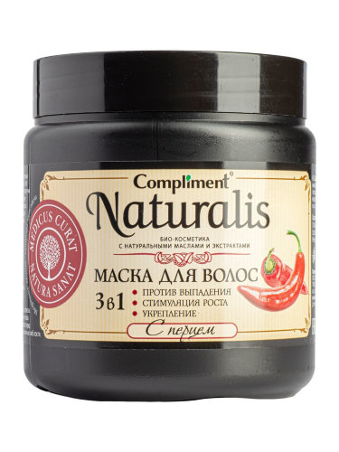 Compliment Маска для волос против выпадения, стимулирование роста, укрепление 3 в 1 с перцем, 500мл 