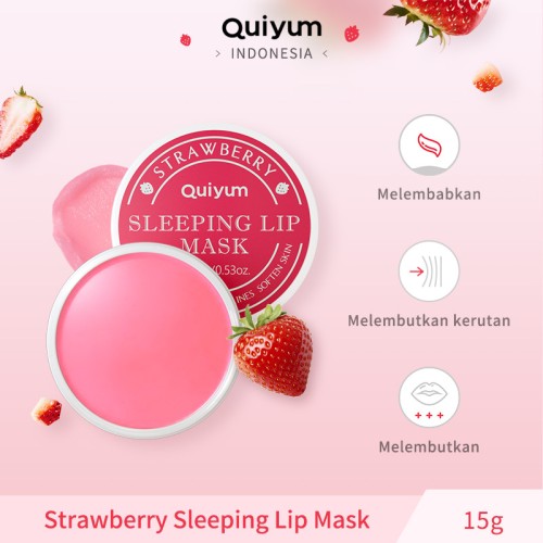 Quiyum Ночная маска для губ с ароматом клубники Sleeping Lip, 15г