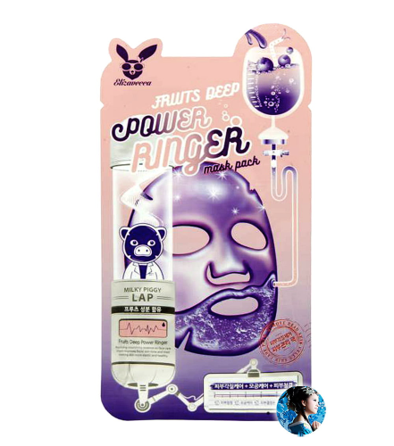 Elizavecca Тонизирующая тканевая маска для лица с фруктовыми экстрактами Fruits Deep Power Ringer Mask Pack, 23мл*10шт