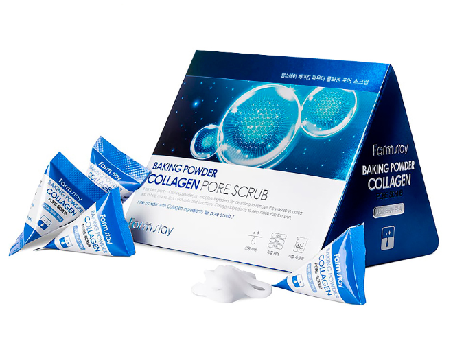 FarmStay Содовый скраб для лица с коллагеном Baking Powder Collagen Pore Scrub, 7г*25шт