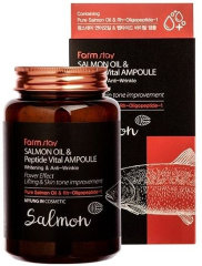 FarmStay Ампульная сыворотка с пептидами и маслом лосося Salmon Oil & Peptide Vital Ampoule, 250 мл
