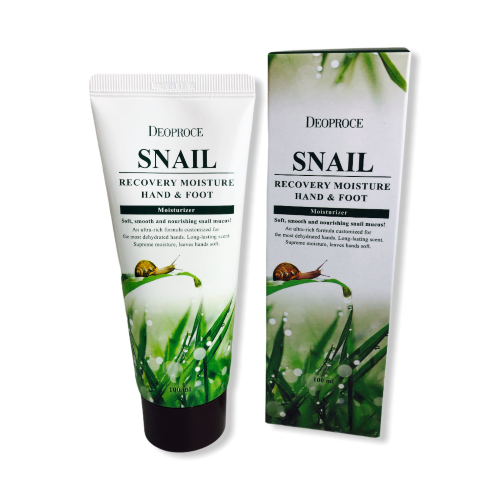 Deoproce Восстанавливающий крем с улиточным муцином для рук и ног Snail Recovery Moisure Hand Foot, 100мл