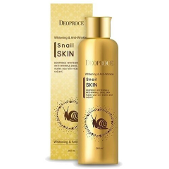 Deoproce Очищающий тонер для лица с улиточным муцином Whitening & Anti-Wrinkle Snail Skin, 260мл