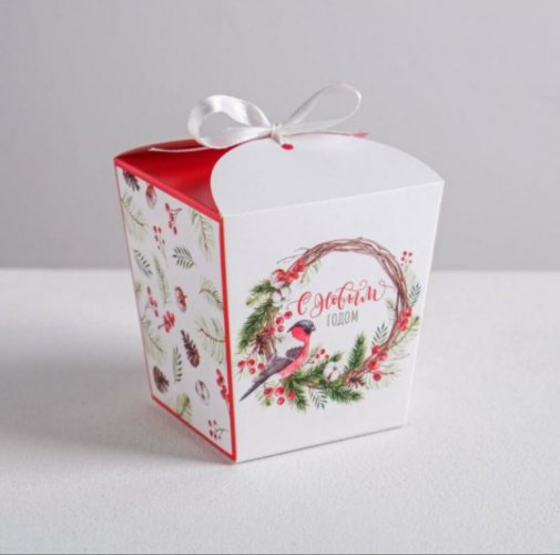 Бонбоньерка «Новогодний венок», 7,5 × 8 × 7,5 см
