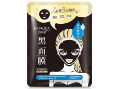 BioAqua Тканевая маска для лица с бамбуковым углем Hyaluronan Black Mask, 30г