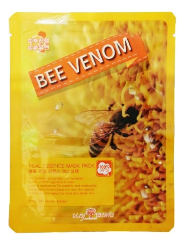 May Island Тканевая маска для лица с экстрактом пчелиного яда Real Essence Mask Pack Bee Venom, 25мл*10шт