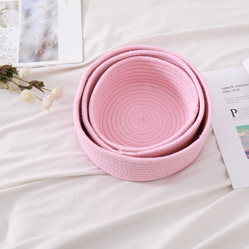 Декоративная корзинка плетение, розовая