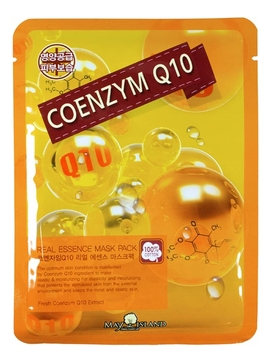 May Island Тканевая маска для лица с экстрактом коэнзима Q10 Real Essence Mask Pack Coenzym Q10, 25мл*10шт