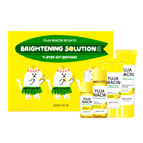 Some By Mi Осветляющий набор для ухода за кожей с юдзу Yuja Niacin 30 Days Brightening Solution 4 Step Kit, 30 мл + 10 мл + 20 г + 25 мл