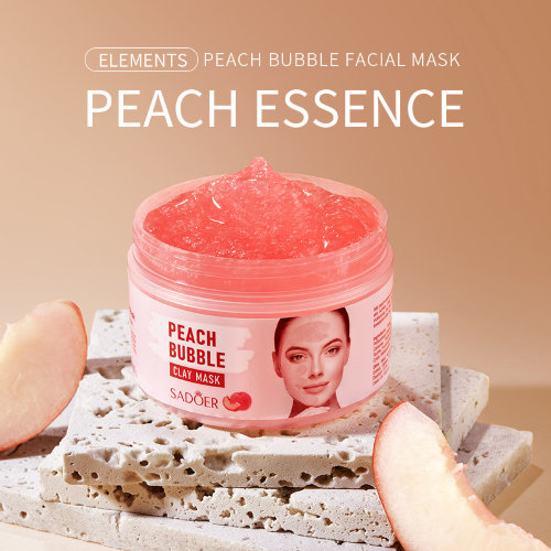 Sadoer Глиняная увлажняющая пузырьковая маска для лица с персиком Peach Bubble Clay Mask, 100г