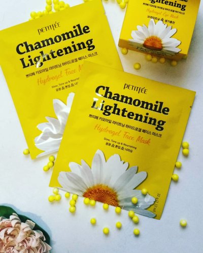 Petitfee Успокаивающая гидрогелевая маска с экстрактом ромашки Chamomile Lightening Hydrogel Face Mask, 30г*5шт