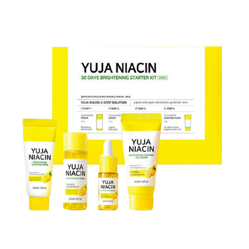 Some By Mi Набор миниатюр для ухода за кожей с юдзу Yuja Niacin 30 Days Brightening Starter Kit, 30 мл + 10 мл + 30 мл + 20 г