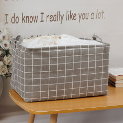 Корзина для хранения тканевая, серая клетка