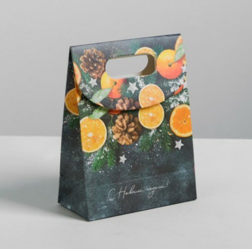 Пакет с клапаном «Счастливого нового года», 18 × 23 × 10 см