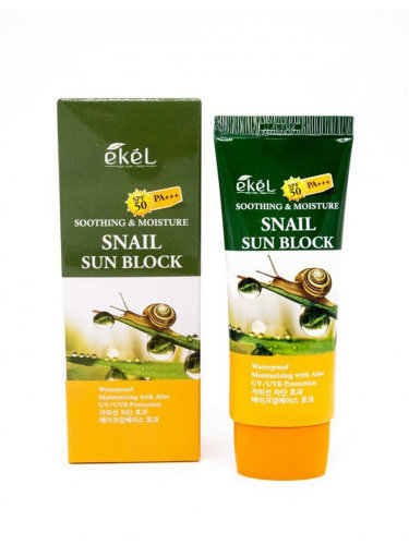 Ekel Солнцезащитный крем с улиточным муцином UV Snail Sun Block SPF 50+/PA+++  SPF 50+/PA+++, 70мл
