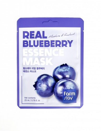 FarmStay Тканевая маска для лица с экстрактом голубики Real Blueberry Essence Mask, 23г*10шт