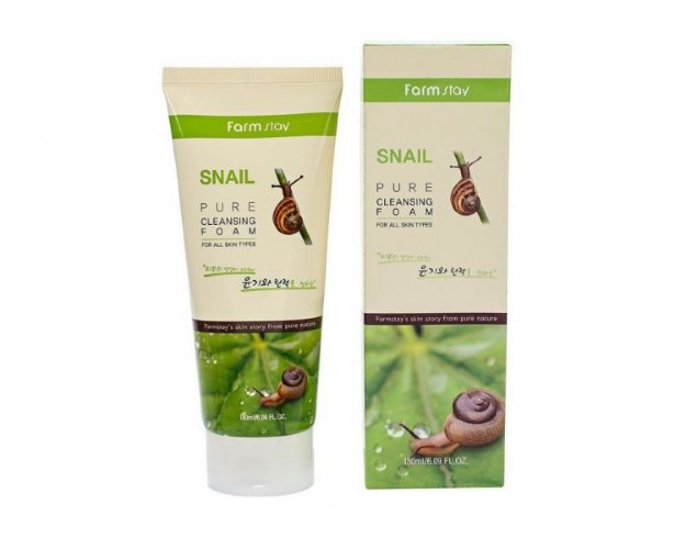 FarmStay Пенка для умывания с муцином улитки Pure Cleansing Foam Snail, 180мл
