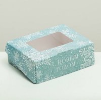 Коробка складная «Снежинки», 10 × 8 × 3.5 см