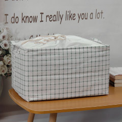 Корзина для хранения тканевая, белая средняя клетка