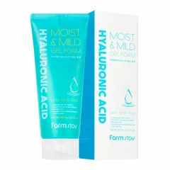 FarmStay Мягкая гелевая очищающая пенка с гиалуроновой кислотой и AHA, BHA кислотами Hyaluronic Acid Moist&amp;Mild Gel Foam, 200мл